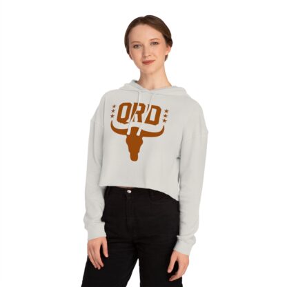 Women’s Cropped Hooded Sweatshirt - QRD Bull - Image 3